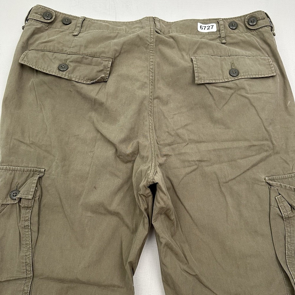 GAP Paratrooper Cargo Pants Mens 36x32 Y2K Chino Green Military Jungle Fatigue